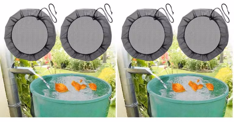 Set di 2 bidoni per la raccolta differenziata, con coperchio regolabile da 80 cm e cordino di serraggio