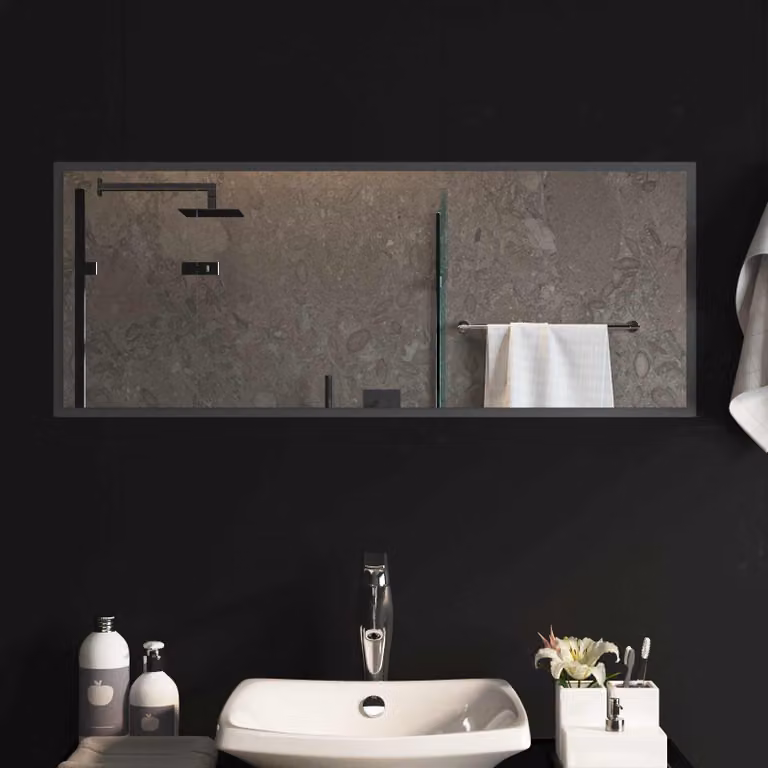 Specchio da bagno moderno con LED vidaXL in vetro temperato, L: 100 cm, P: 40 cm
