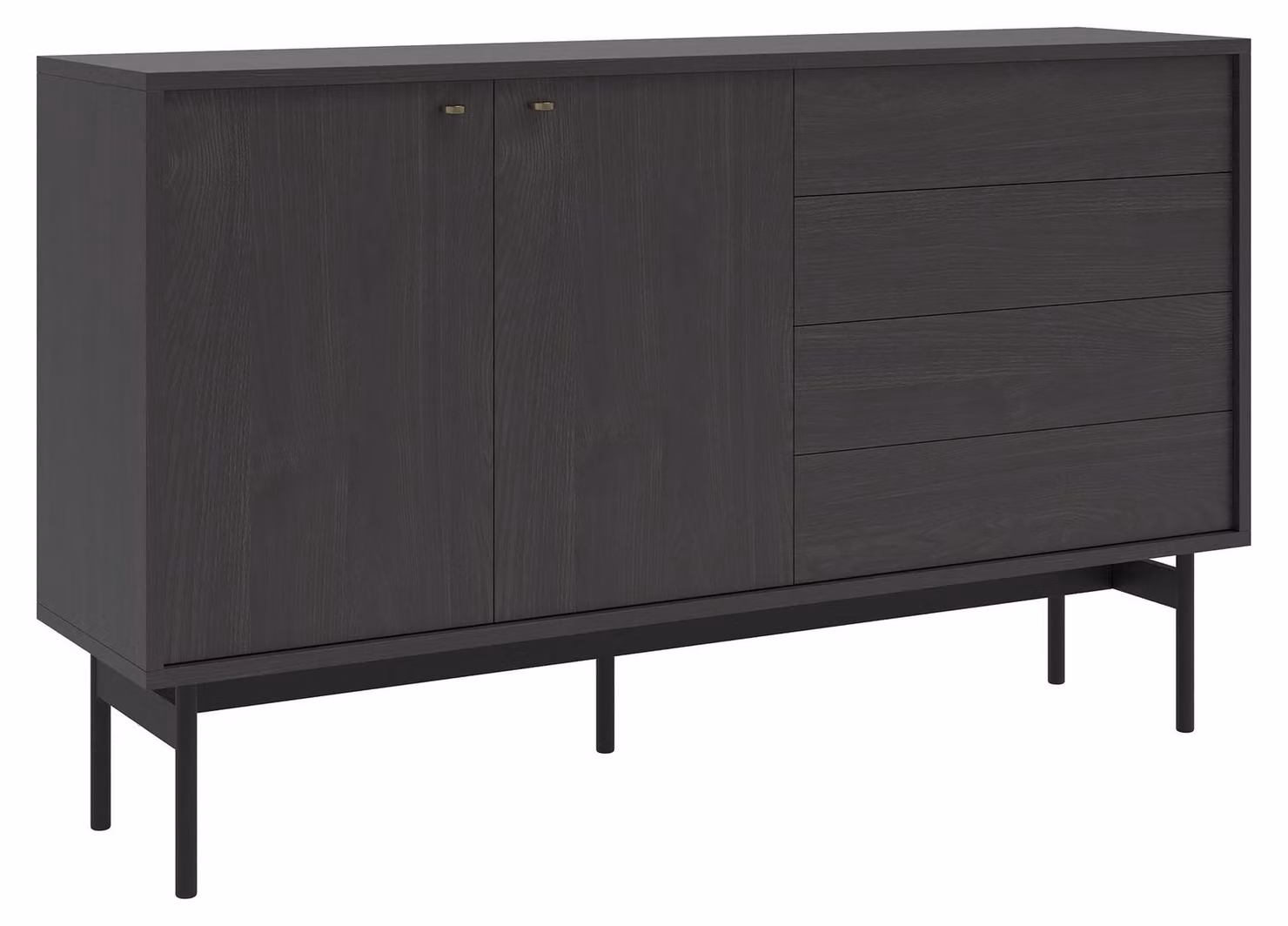 Selsey Olar II - Credenza a 2 ante, finitura Portland Noce nero, 154 cm