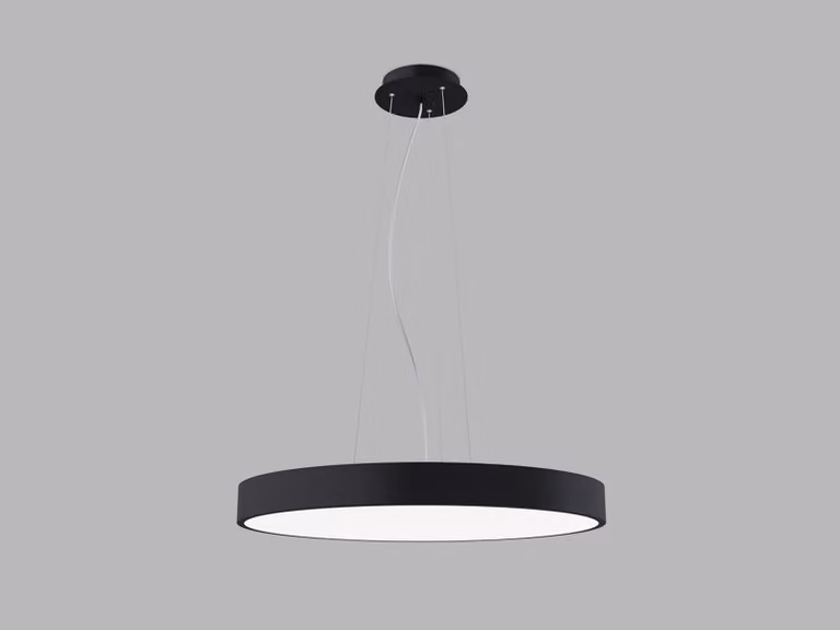 Apparecchio LED a sospensione MONO SLIM P-Z CRI90, Variante: MONO SLIM P-Z, Ø 600 mm, 60 W, 4200 lm, nero, 2CCT