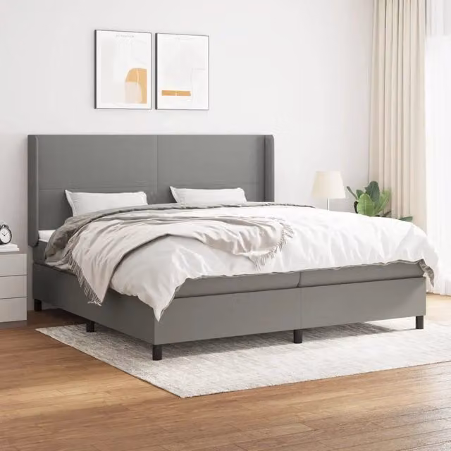 Letto Ibrido vidaXL con Materasso e Struttura in Legno di Larice, Grigio e Bianco, L/P/H: 200 x 203 x 128 cm – 1