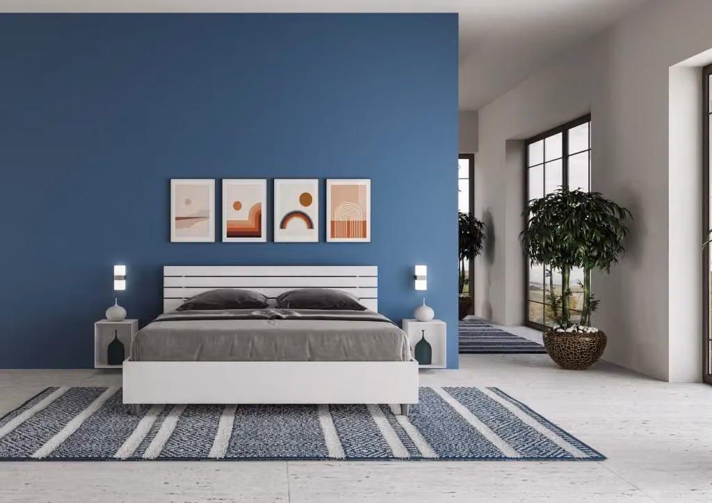Letto Matrimoniale Ankel GIORDANOSHOP con Contenitore e Rete, Colore Bianco Frassino, L/P/H: 160 x 200 x 91 cm – 2