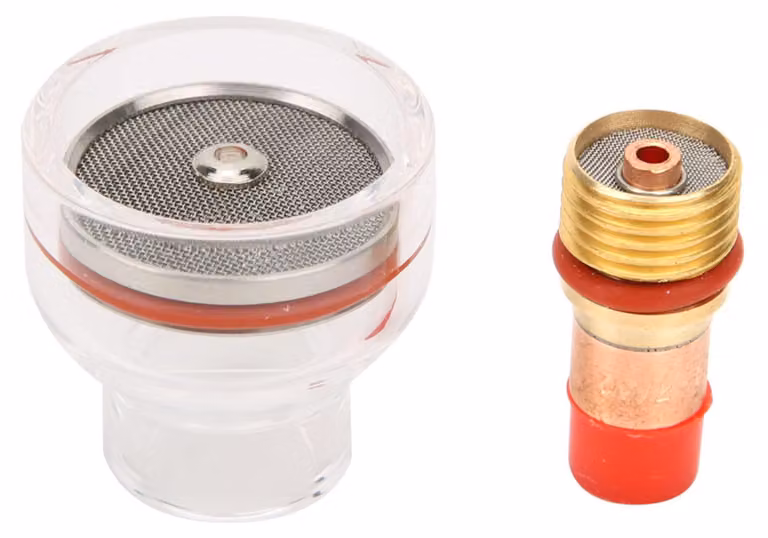 Kit per torcia TIG con becher in vetro e pinza per saldatura