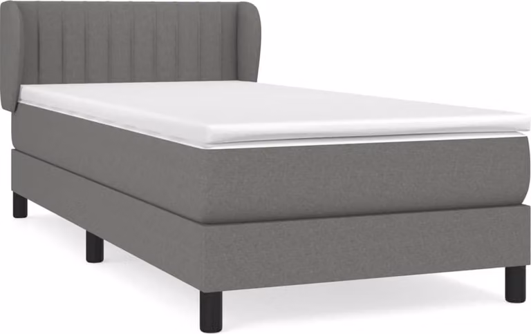 Giroletto a Molle con Materasso Grigio Scuro 100x200 cm Tessuto