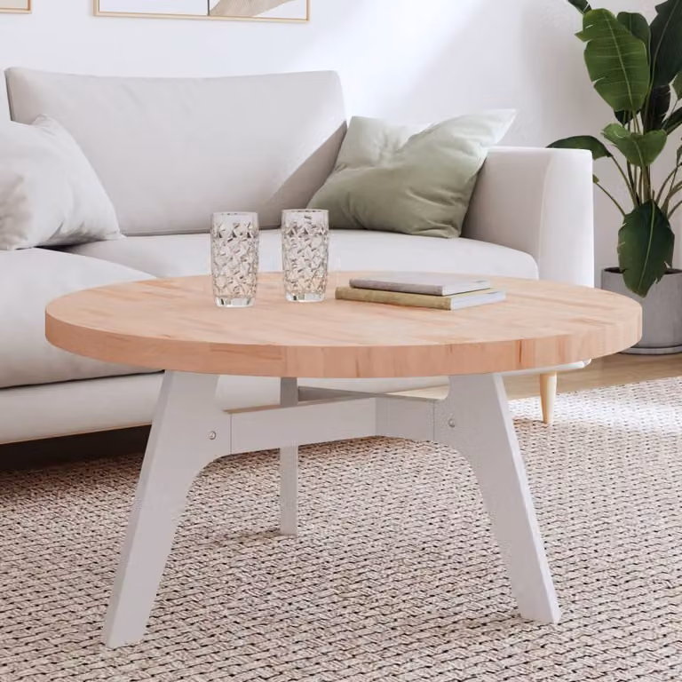 Piano per tavolo rotondo vidaXL in legno massello di faggio marrone, Ø 90 x 4 cm