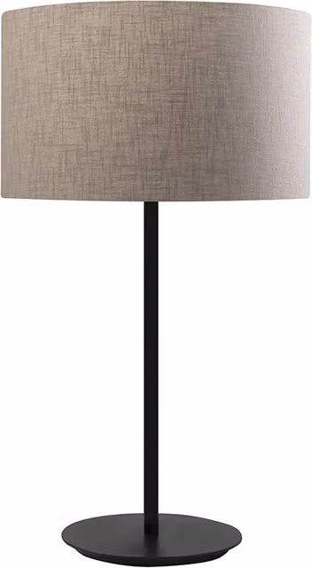 Lampada da Tavolo Vivien Rossini Group Nera con Paralume Cilindrico Beige in Tessuto - Attacco E27 IP20 75W