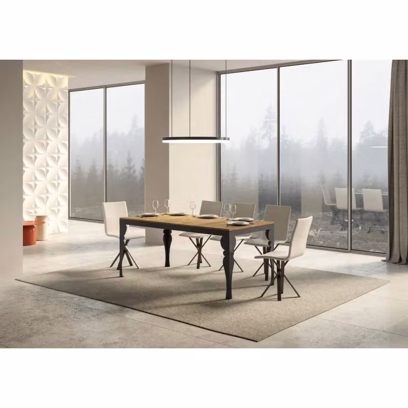 Tavolo allungabile Itamoby Paxon Evolution in legno e metallo, colore Quercia e Antracite, L/P/H: 90 x 180/284 x 77 cm – 2