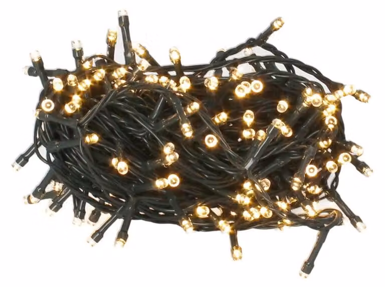 Catena luminosa a LED, 200 lampadine, 15 metri, grado di protezione IP44, per interni ed esterni