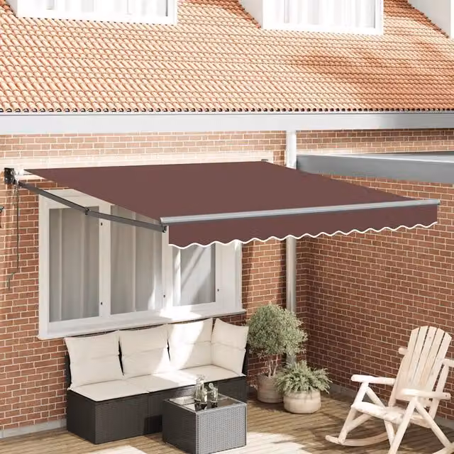 Tenda da Sole Retrattile-Tenda parasole per Patio Automatica Marrone 300x250 cm 851032