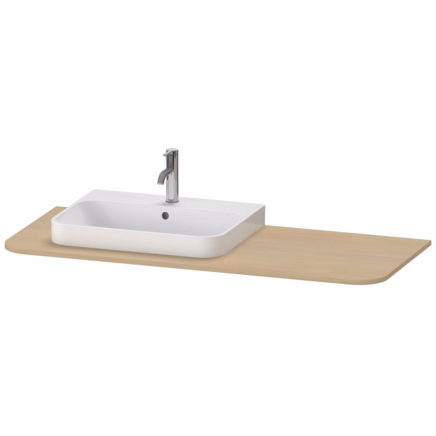 Console Duravit Happy D.2 Plus, 1300x550 mm, 1 découpe à gauche, pour meuble sous-lavabo HP4942, HP4962, HP4972, HP031KL7171, HP031KL7171
