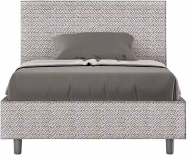 Letto una piazza e mezza Adele Ityhome con rete imbottita in tessuto bianco L/P/H: 120 x 200 cm – 1