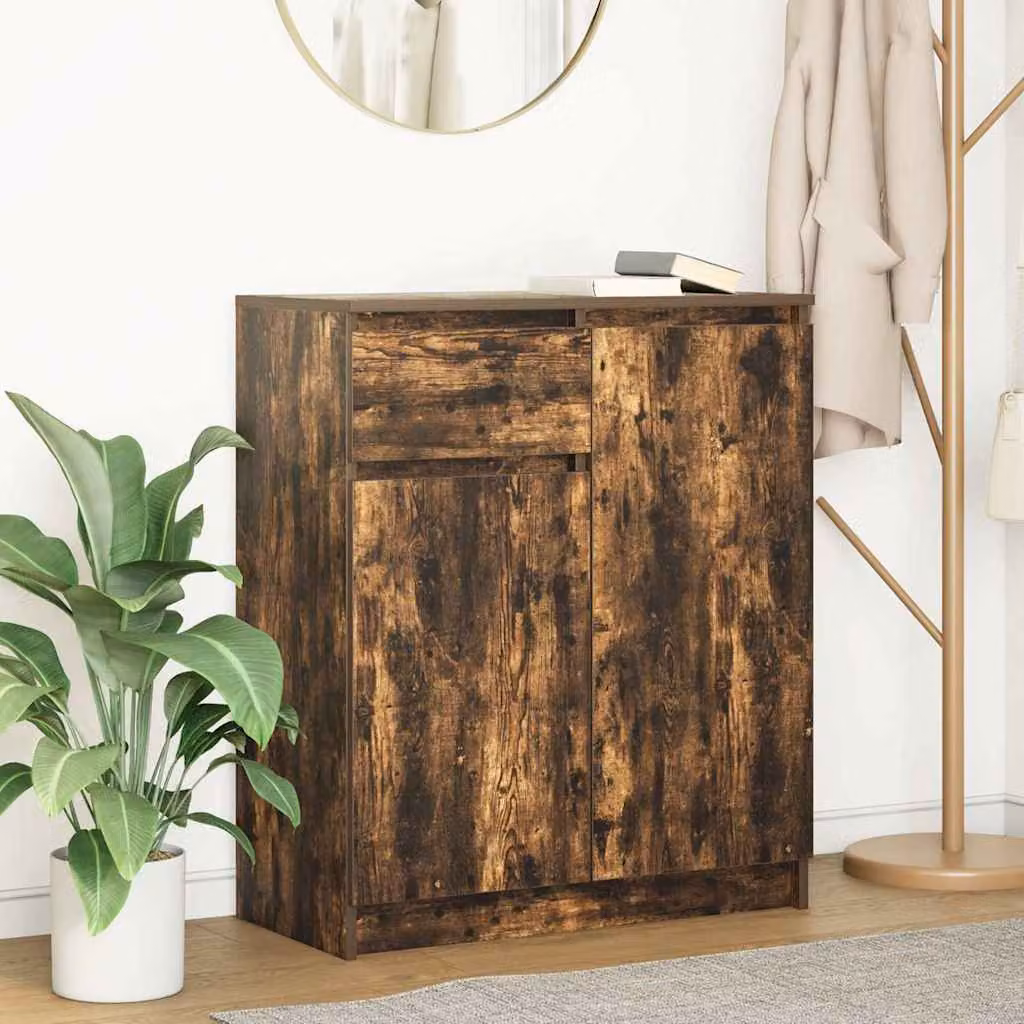 Credenza con Cassetto vidaXL in Rovere Fumo, Design Moderno in MDF, L 71 cm x P 35 cm x H 84 cm