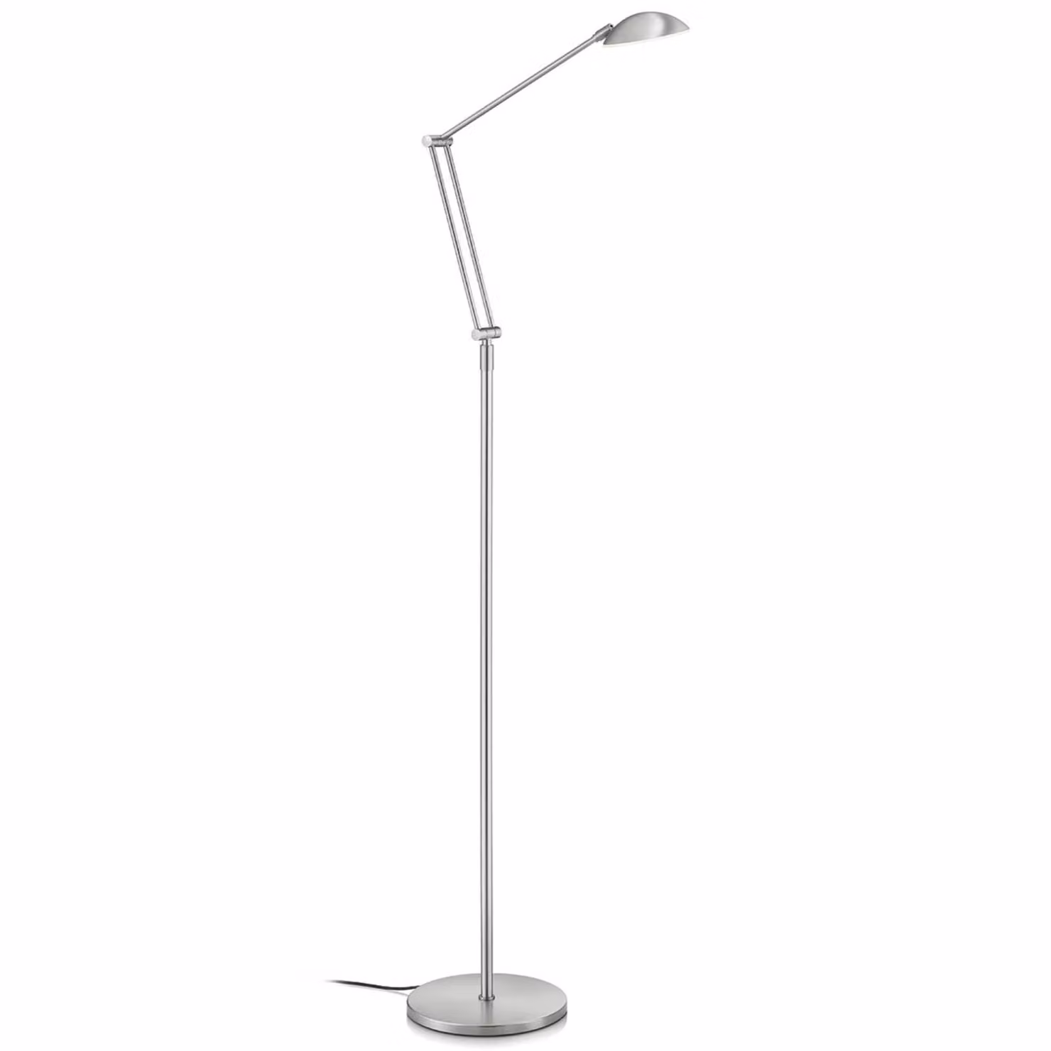 Knapstein Lampada da terra a LED Artemis, dimmerabile, Alluminio / Grigio / Zincato, Soggiorno / Sala da pranzo, Metallo, Moderno, Lampada LED da terra
