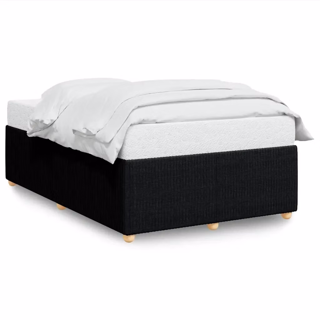 vidaXL Giroletto senza materasso nero in tessuto e legno L/P: 120 x 200 cm – 2