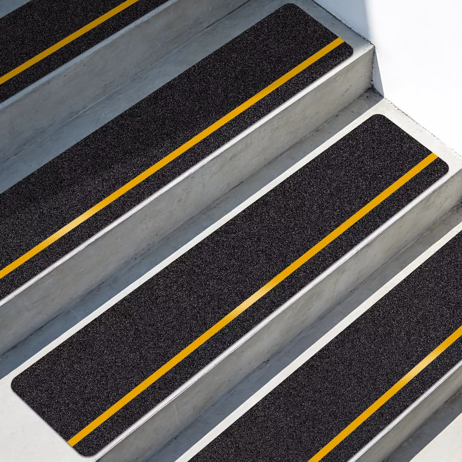 Nastro antiscivolo con strisce riflettenti per scale - Giallo/Nero