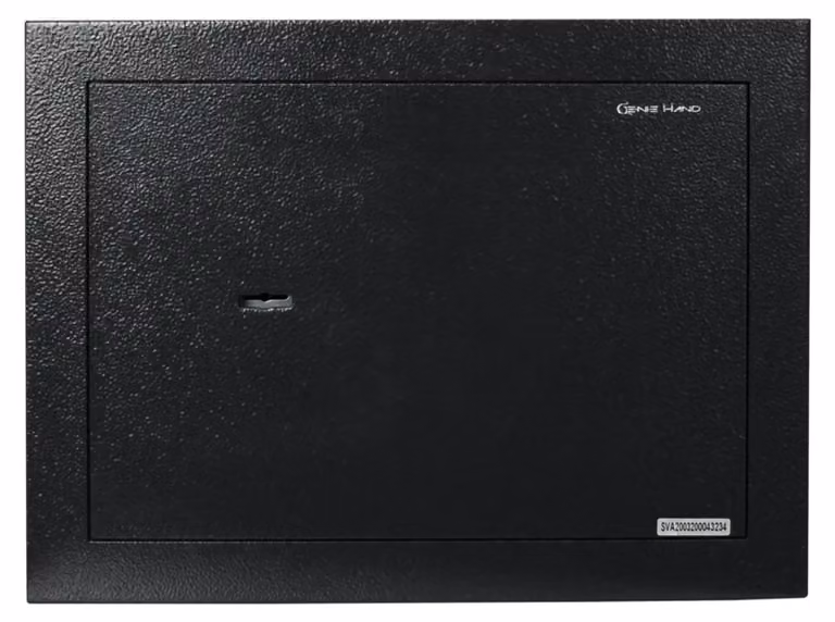 Cassaforte a muro meccanica - Profondità regolabile da 15 a 30 cm - Capacità di 27 litri - Acciaio al carbonio - Colore nero - Cassaforte per denaro