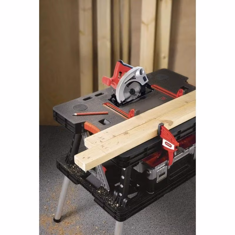 Banco da lavoro pieghevole Keter grigio e rosso L: 85 cm, P: 55 cm, H: 75,5 cm – 2