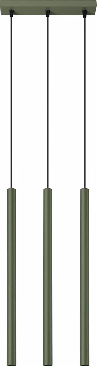 Lampada a sospensione PASTELO 3 verde oliva 3xG9 8W acciaio 94x5x30cm Sollux Lighting
