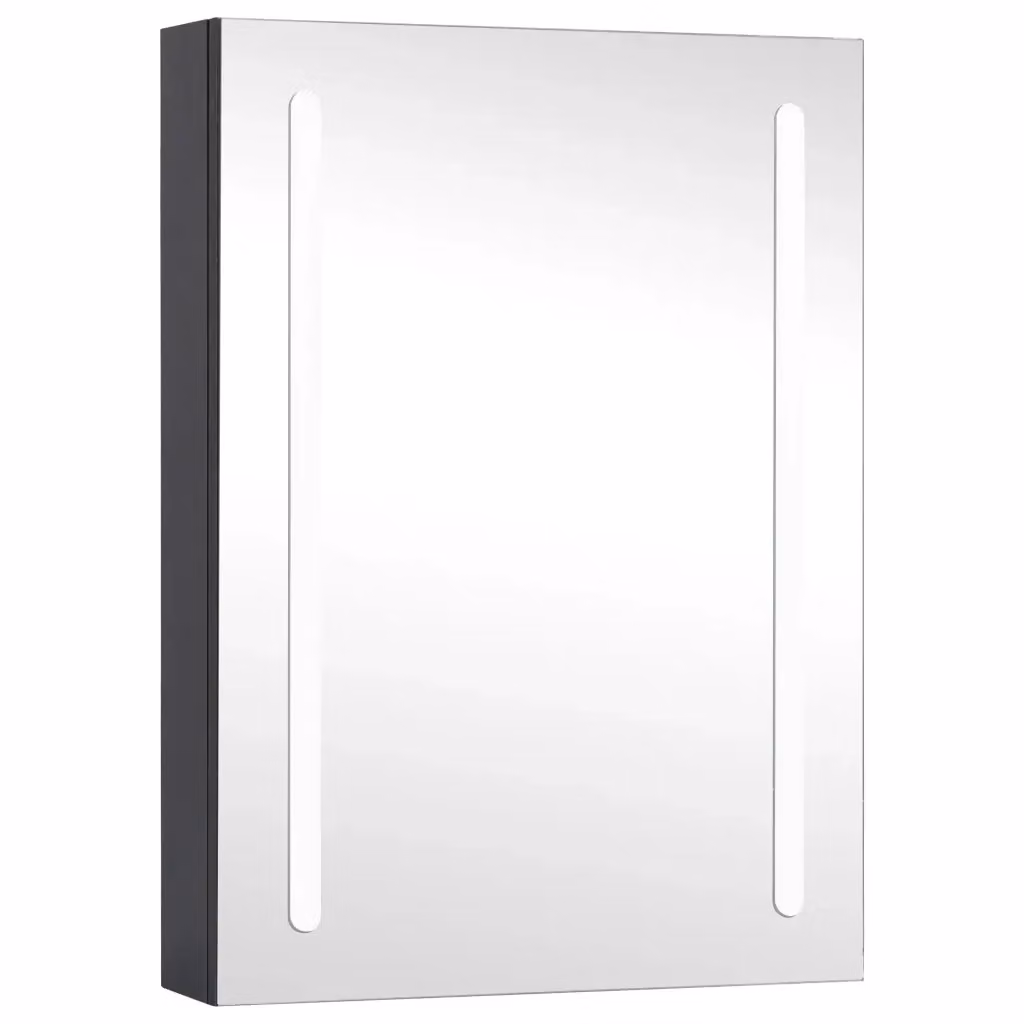 Armadietto da bagno moderno vidaXL con specchio e illuminazione LED, colore antracite, L/P/H: 50 x 13 x 70 cm – 2