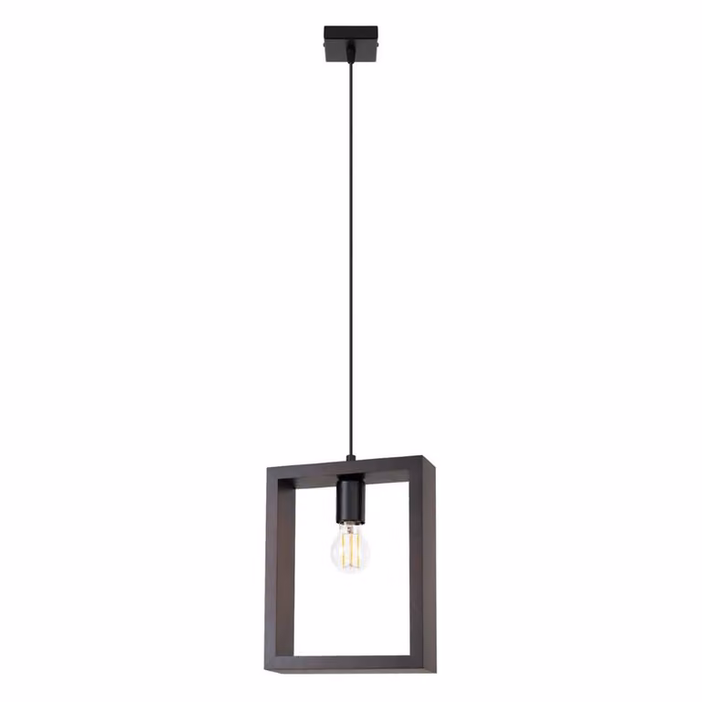 Lampada a sospensione ARIES wengé 1xE27 15W acciaio/legno 133x8x24cm Sollux Lighting