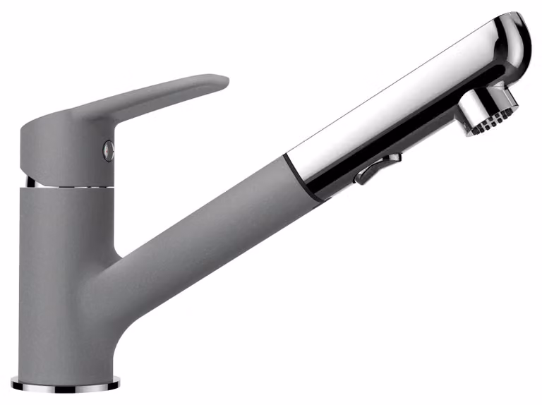 Rubinetto Schock Daja 522120GCR, Croma, alta pressione, bocca estraibile