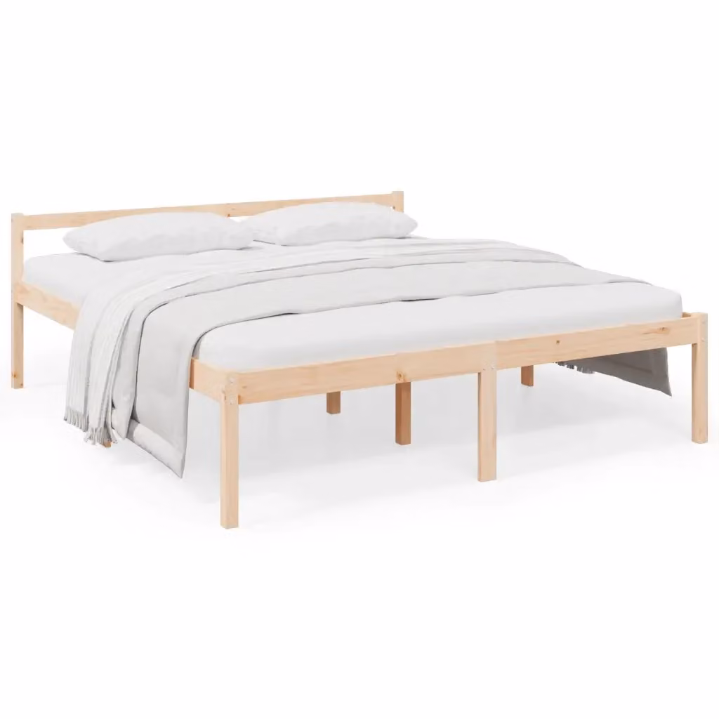 Letto per anziani vidaXL in legno massello di pino bianco, L/P/H: 200 x 200 x 70.5 cm – 2