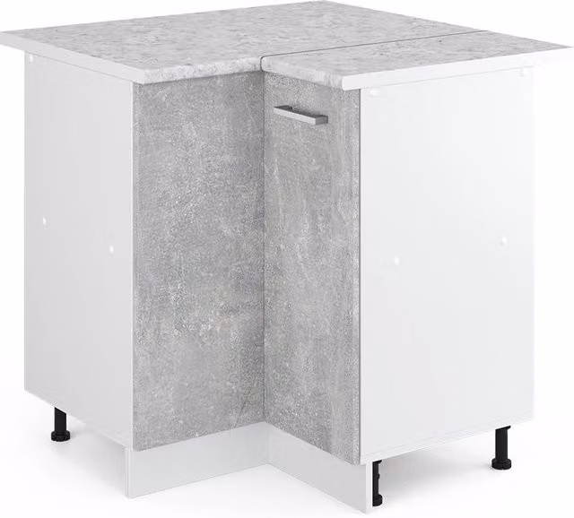Armadio universale ad angolo R-Line Calcestruzzo 75.6 cm con anta, con piano di lavoro Vicco