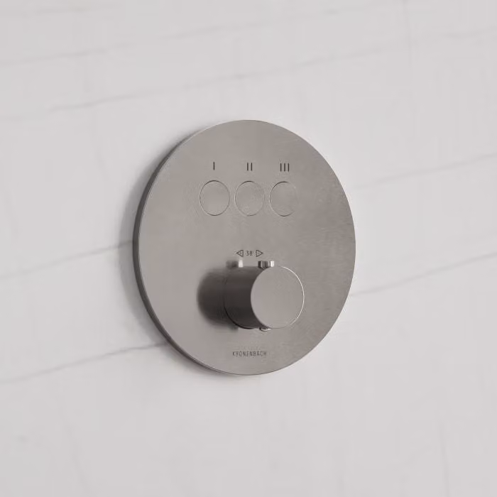 Termostato intelligente a incasso Kronenbach, modello "Smart Push", per 3 circuiti, design rotondo