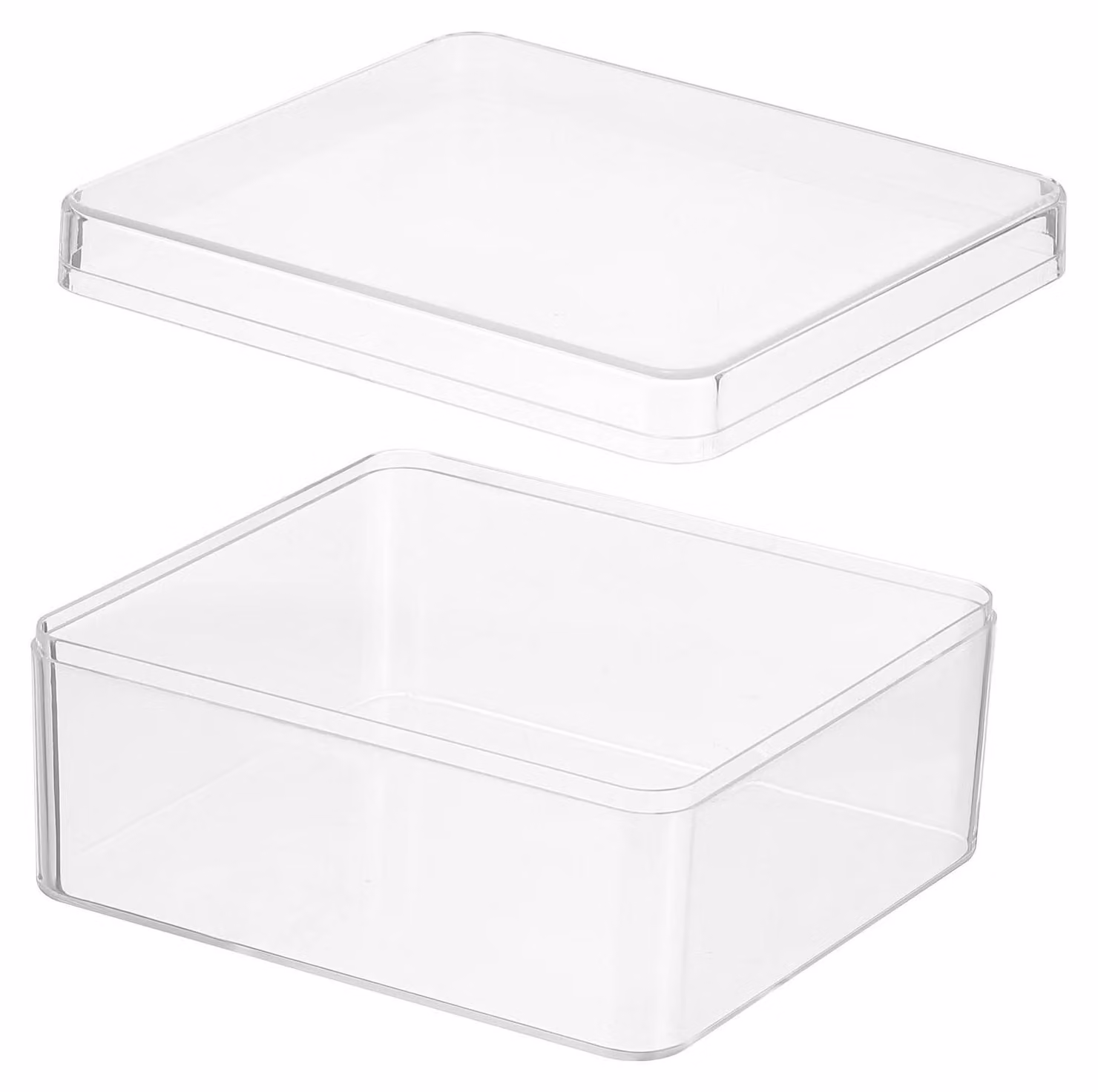 Omgoods - Contenitore trasparente in acrilico con coperchio, 13 x 12 x 6 cm