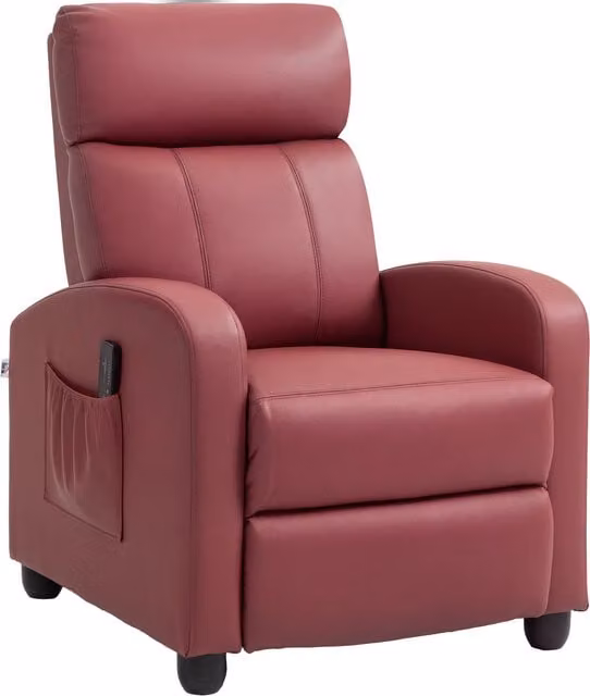 Poltrona Relax Massaggiante HOMCOM con 8 Programmi, Reclinazione fino a 150° e Poggiapiedi, Colore Rosso