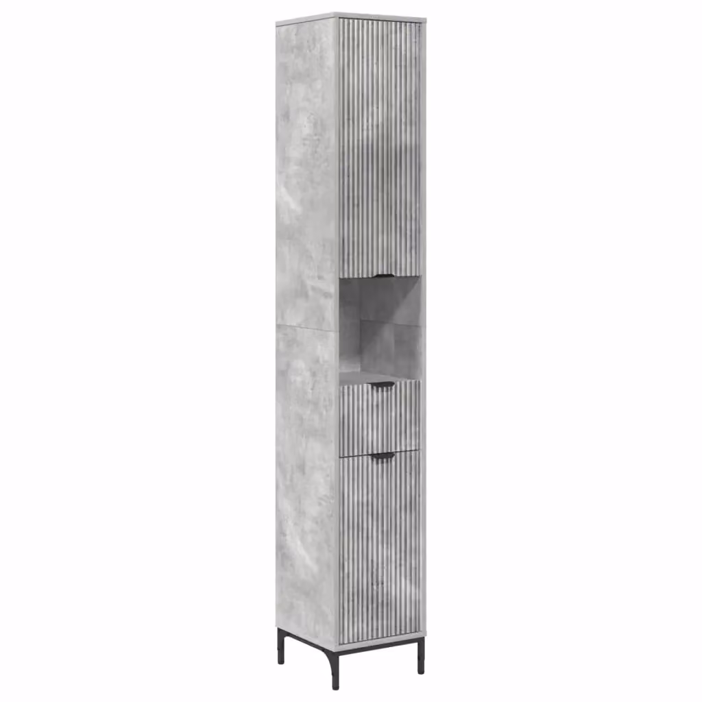 Mobile da bagno moderno vidaXL grigio e nero L: 31,5 cm, P: 33 cm, H: 190 cm – 2
