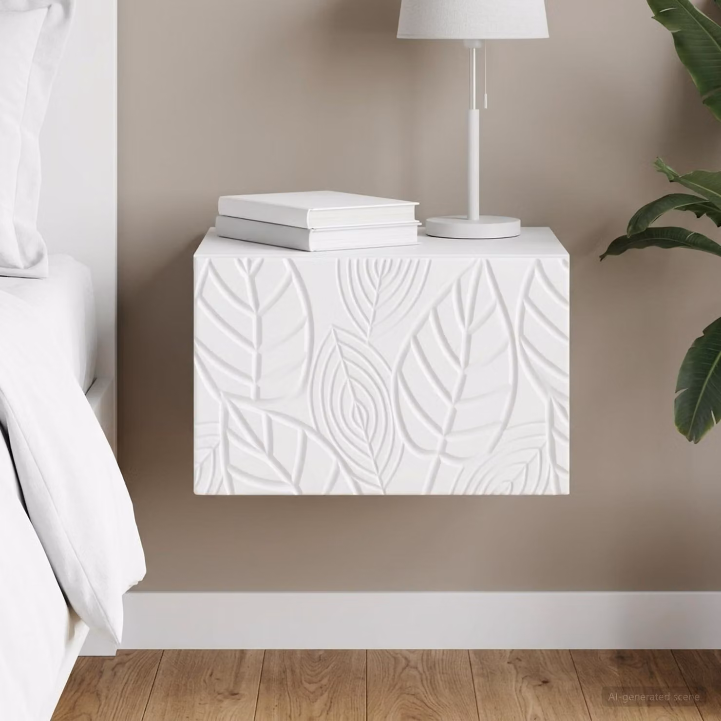 vidaXL Tavolino da Parete Laterale Moderno Bianco in MDF L: 34,5 cm, P: 33 cm, H: 20 cm