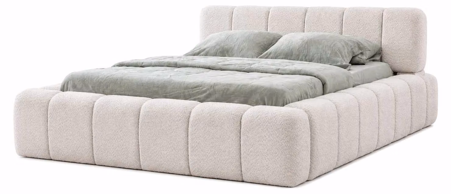 Letto matrimoniale confortevole, rivestito in ecopelle ideale per un riposo ottimale