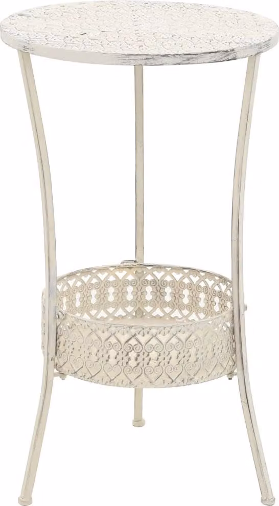 Maison Exclusive - Tavolino da Bar Vintage Circolare in Metallo 40x70cm Bianco
