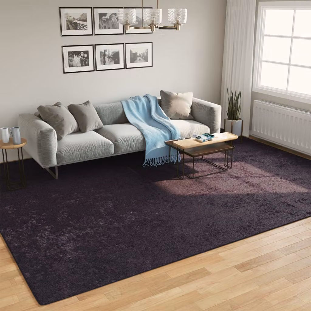 Tappeto lavabile moderno vidaXL in poliestere, colore antracite, L 400 x P 300 cm