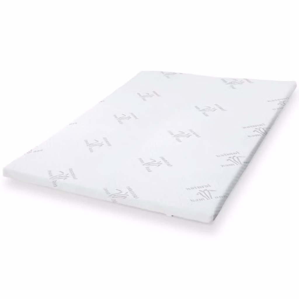 Topper Singolo The White Stone in Lattice Naturale Bianco, Sfoderabile con Tessuto in Bamboo Traspirante e Anallergico, H: 5 cm, L/P: 80 x 190 cm – 2