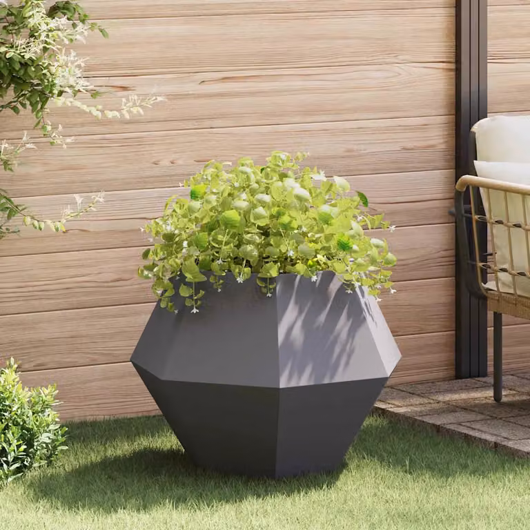 Fioriera vidaXL in acciaio nero per giardino ornamentale o erbe aromatiche L/P/H: 75 x 75 x 60 cm