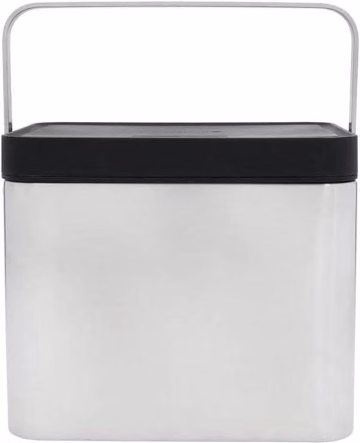 Bacino per compost antimicrobico MasterClass in acciaio inossidabile con cerniera e secchio interno rimovibile, Argento, 26 l