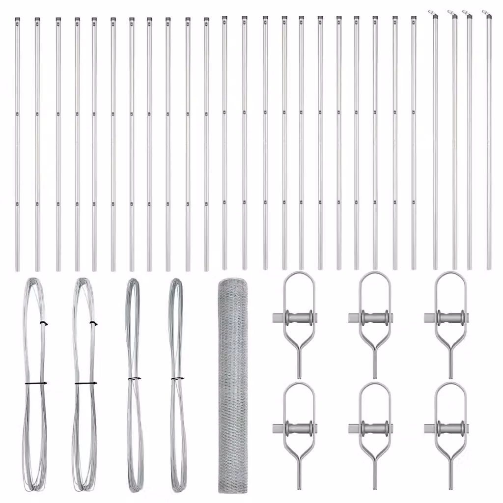Palo della recinzione rotondo vidaXL in acciaio zincato argento, H: 140 cm, Diametro: 50 cm – 2