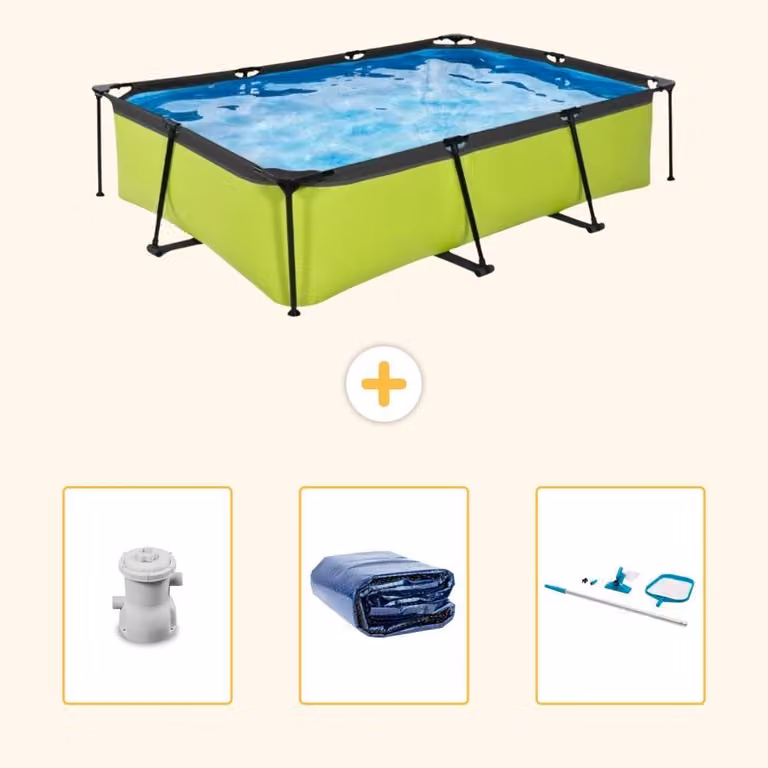 Piscina fuori terra rettangolare - 300x200x65 cm - 4 pezzi - SCB78