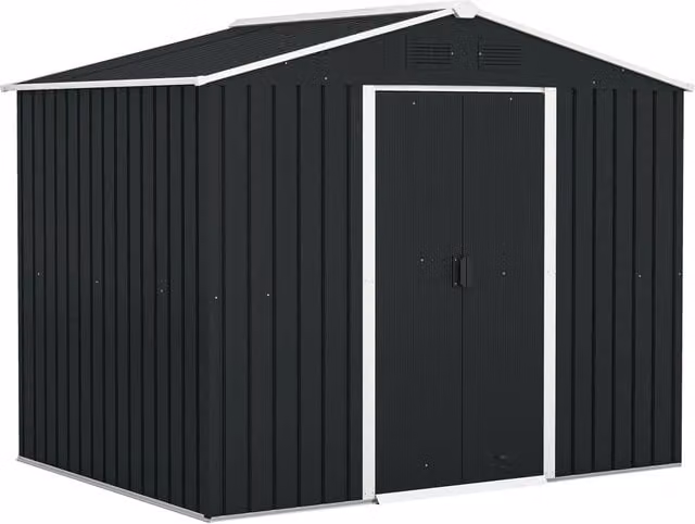 Casetta da Giardino in Acciaio Zincato ¨C Xylo ¨C 236x174x190cm Grigio Scuro