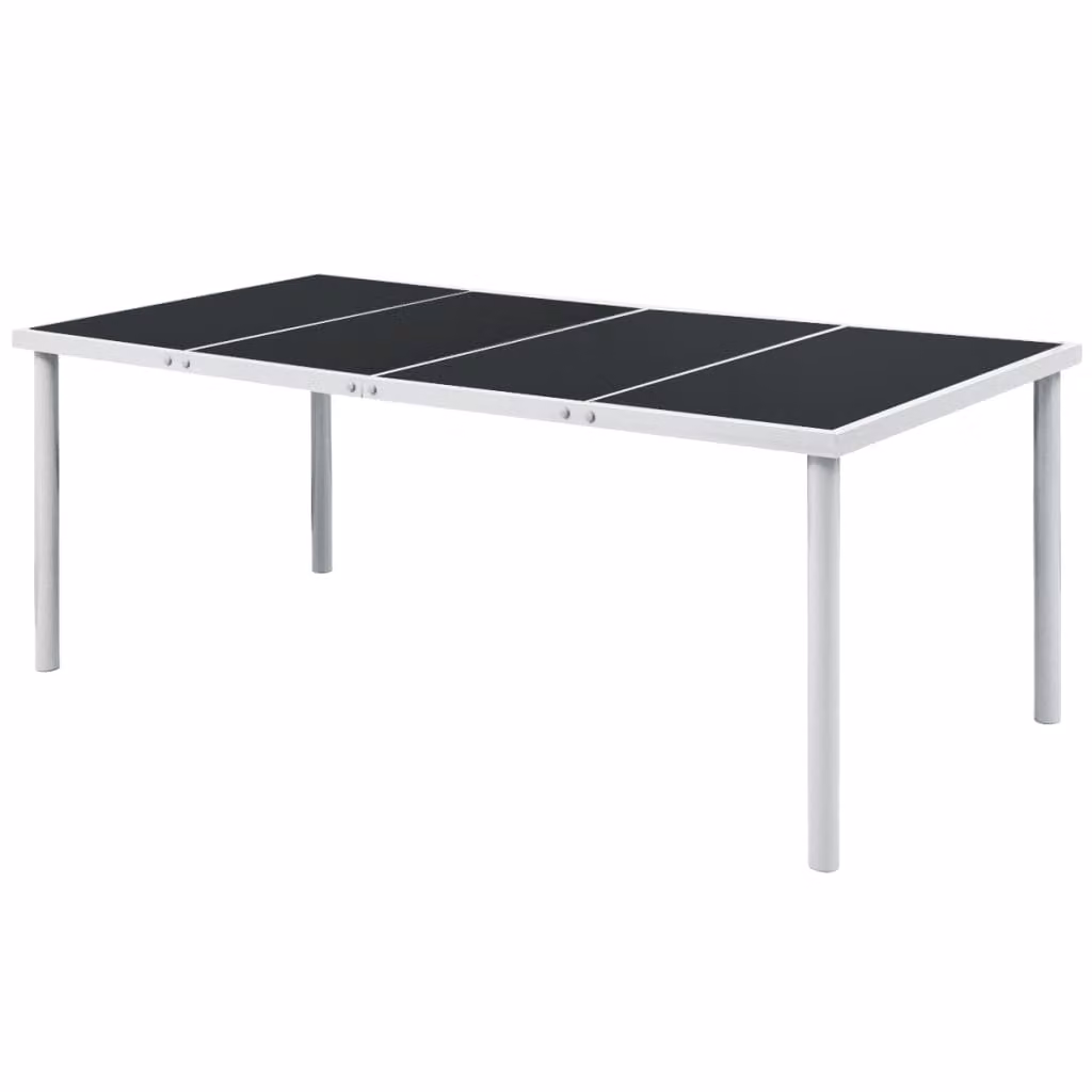 vidaXL set da pranzo da giardino 9 pezzi acciaio nero