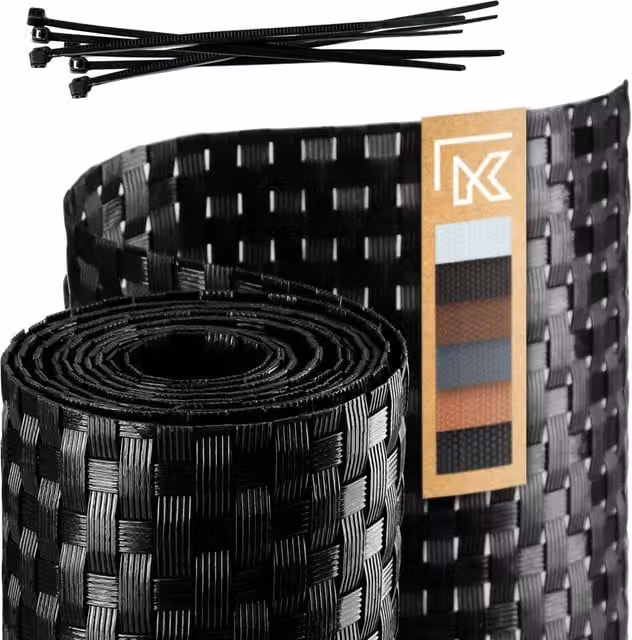 Telo di copertura per balcone in tecnorattan Kadax nero L: 7 m, H: 1 m – 1