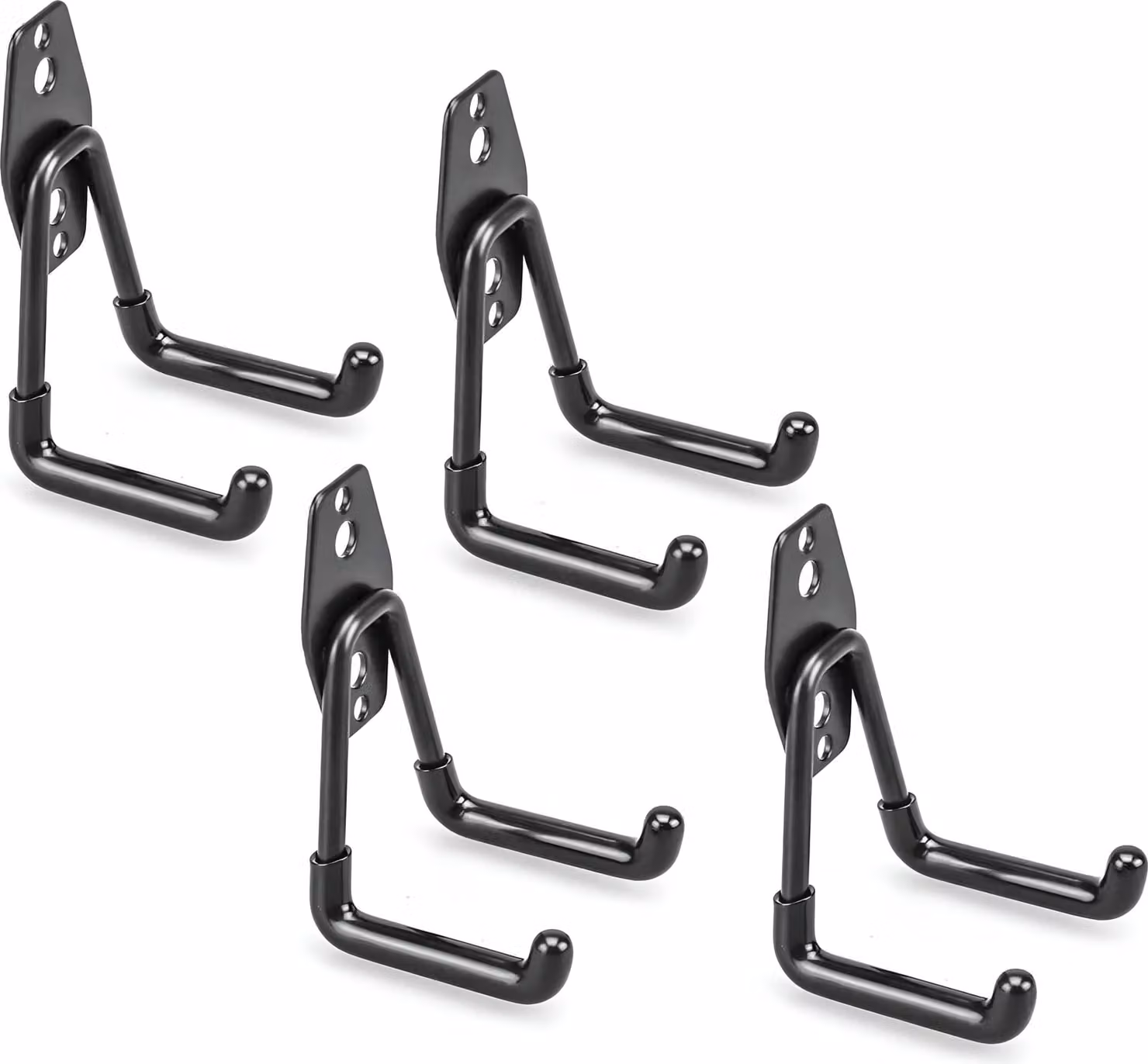 Set di 4 ganci doppi da parete (neri)