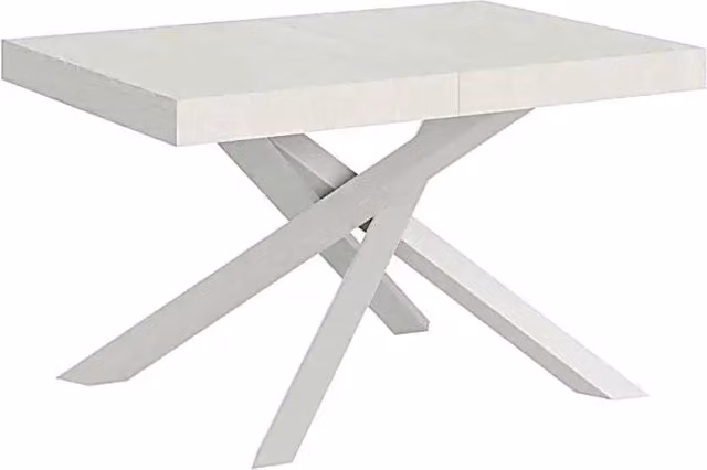 Tavolo allungabile Volantis Itamoby bianco frassino con gambe bianche L: 140-400 cm, P: 90 cm