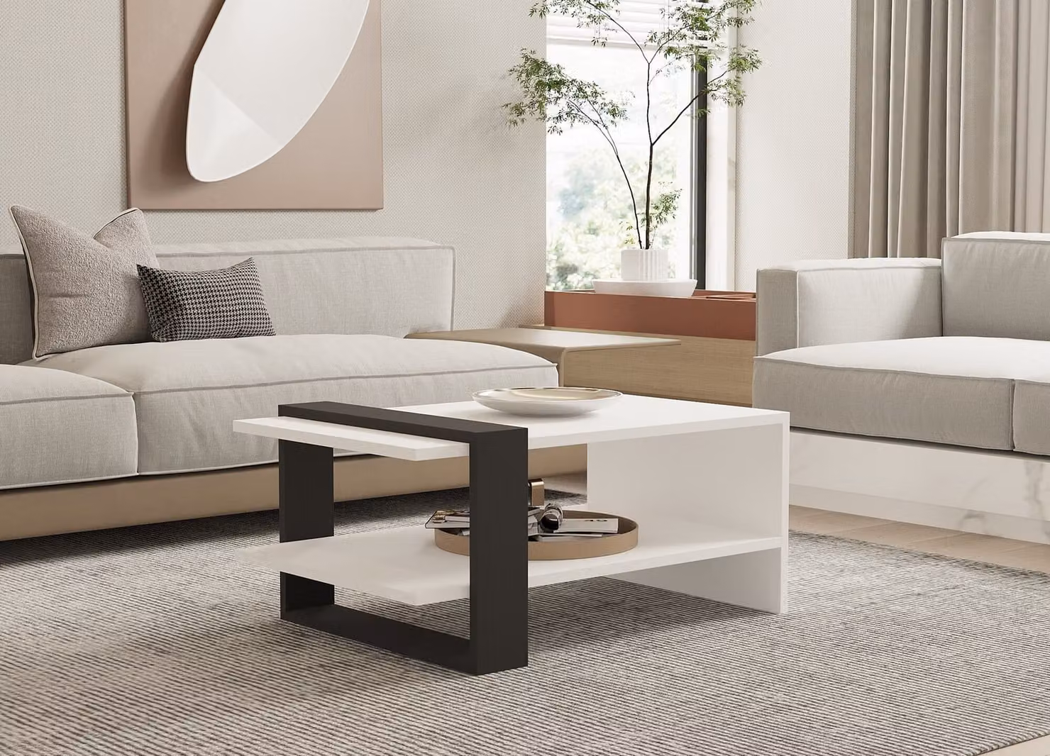 Skye Decor, Funda, tavolini, antracite, truciolato melaminico, 80 x 35 x 55 cm
