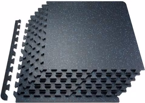 Set di 6 Tappetini Puzzle VEVOR per Palestra e Ginnastica in Schiuma EVA Gommata, Colore Nero e Blu, L/P: 61 x 61 cm, Spessore: 1,4 cm, Copertura Totale: 2,2 m²