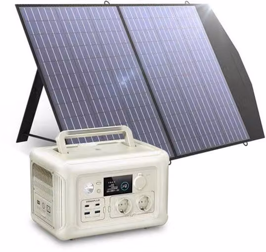 Generatore solare portatile da 600W con pannello solare da 100W, batteria LiFePO4 da 299Wh, UPS (sistema di alimentazione di emergenza) e tecnologia MPPT, ideale per campeggio e alimentazione di emergenza, colore bianco