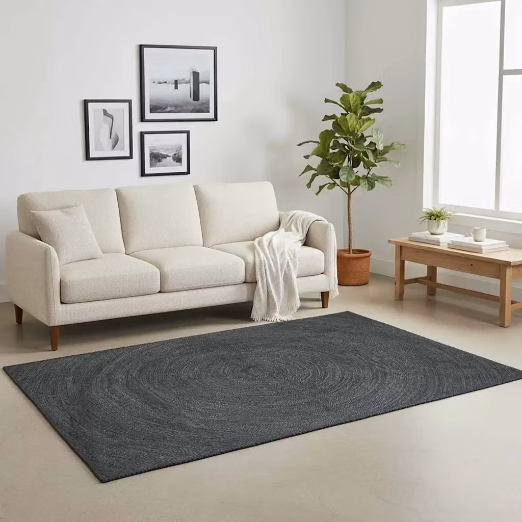 Tappeto quadrato in juta vidaXL Grigio, L 300 x P 300 cm – 2