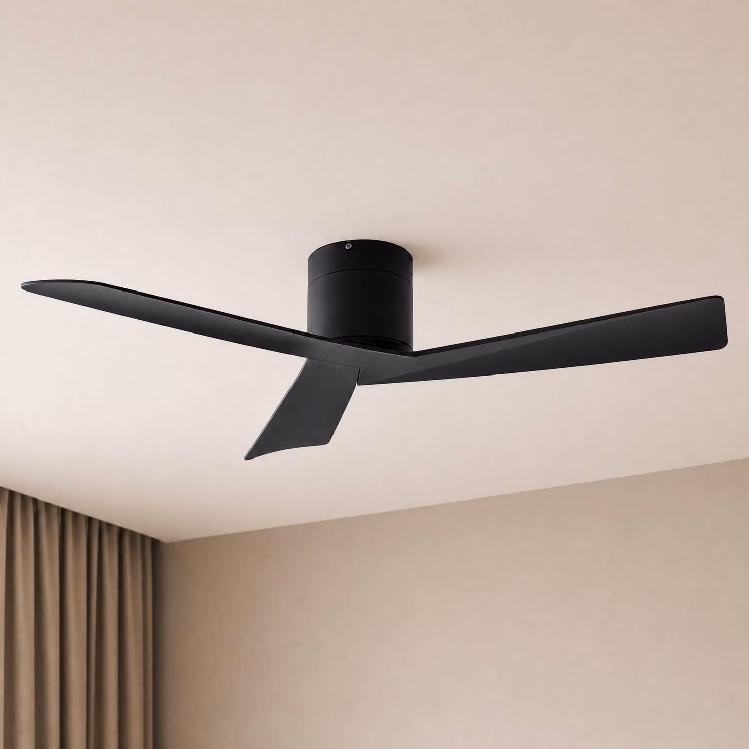 Ventilatore da soffitto Lucande Ventoro, Ø 132 cm, nero, metallo Ventoro, Nero, Soggiorno / Sala da pranzo, Metallo, Moderno